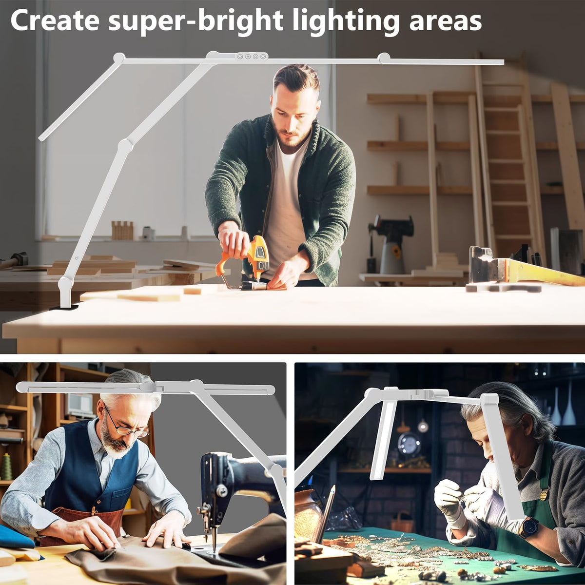 EPABINA 36W Ultra Bright Architect Desk Lamp with Clamp, Tall Overhead Rotata...