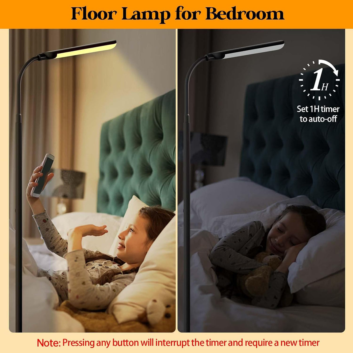 Aisutha LED Floor Lamp, 18W Super Bright Floor Lamp for Living Room, Adjustab...