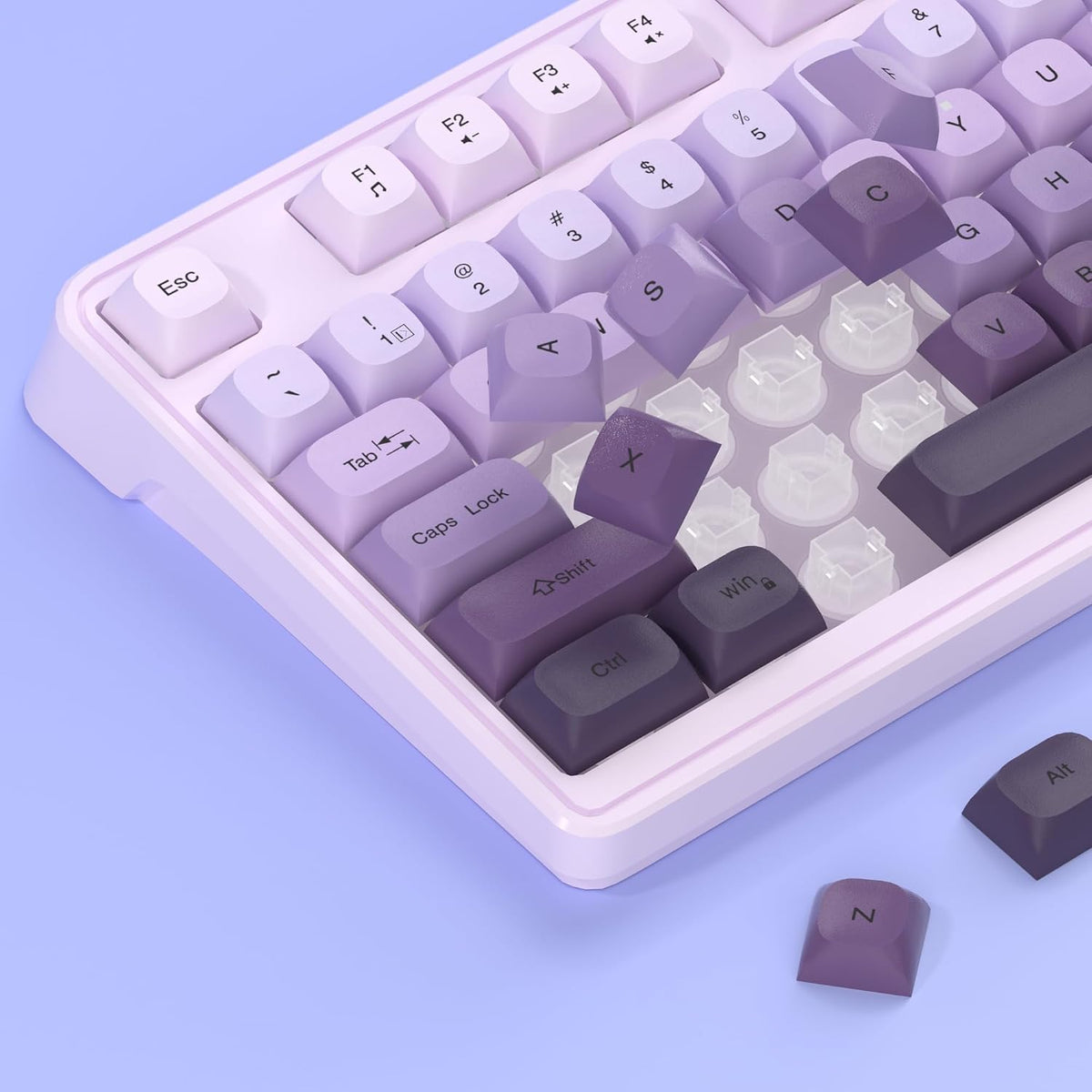 MageGee Gradient Purple Creamy Keyboard and Mouse Combo,MageGee GK980 Wired R...