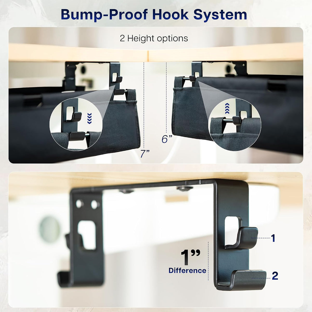 VIVO Black Screw-on 47 in Fabric Cable Management Tray, DESK-AC47F-S