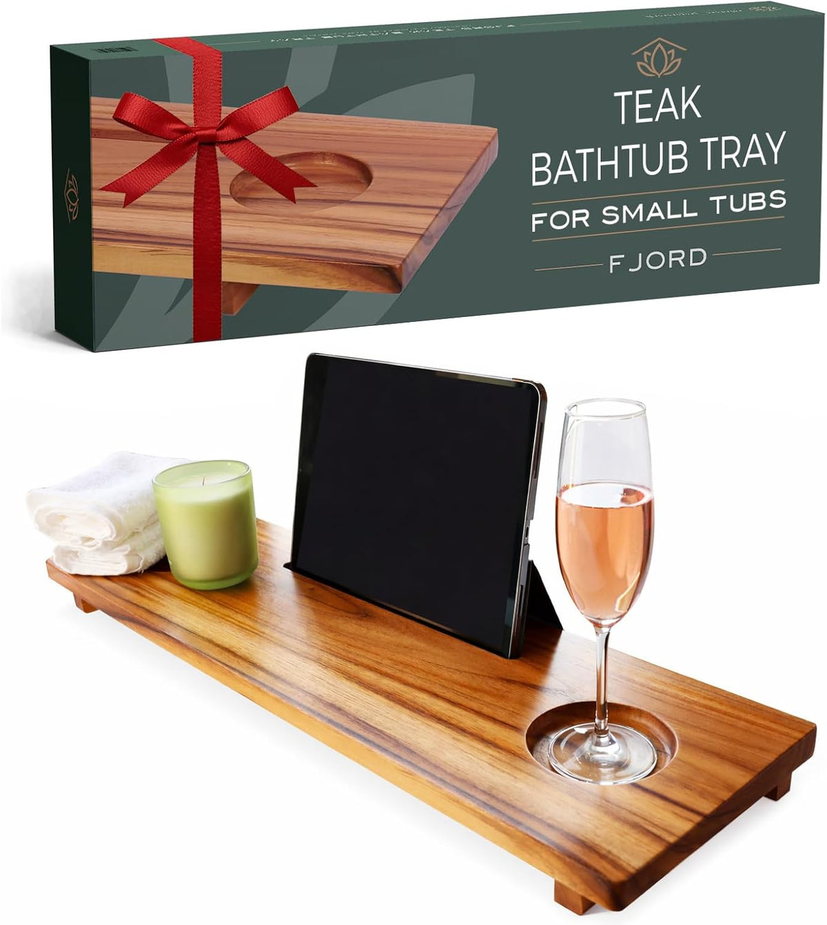 Fjord 29" Premium Teak Bathtub Tray for Small & Standard Tubs