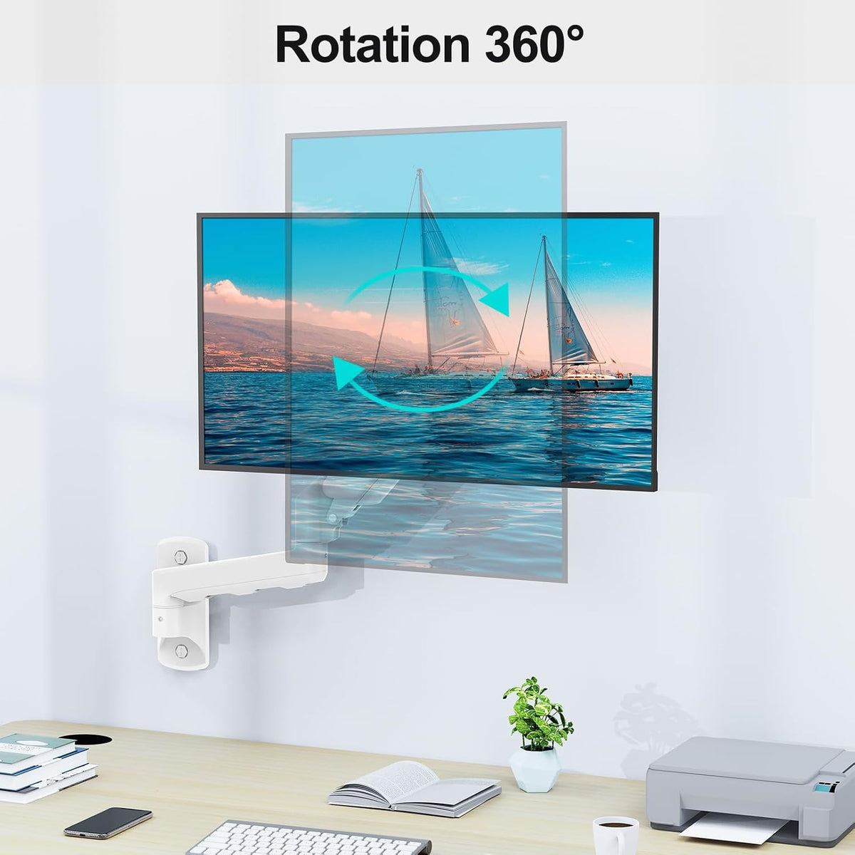 Monitor Wall Mount Fits up to 32" Computer Screens Max 19.8lbs
