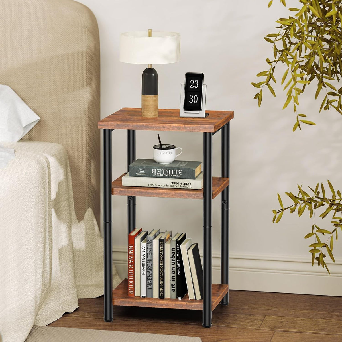DUMOS End Tables Set of 2, Small Side Table, Nightstand for Small Spaces