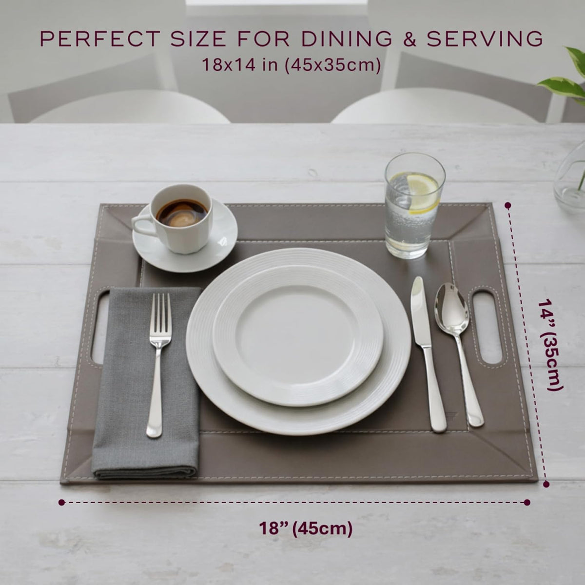 2-in-1 Serving Tray & Placemat | Faux Leather & Reversible