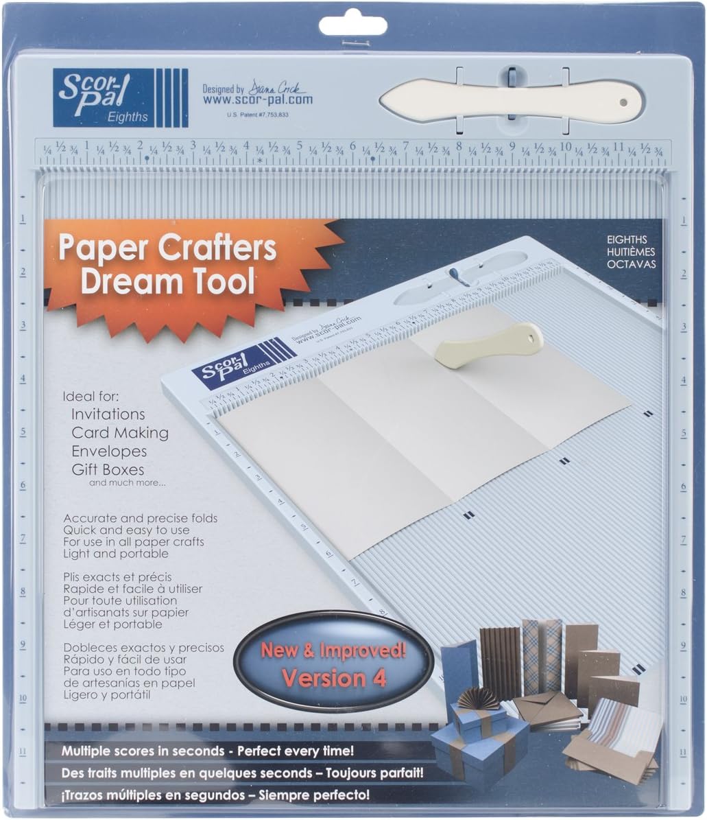 Scor-Pal Scoring Board, 12" x 12", 1/8" Space Grooves, Measuri...