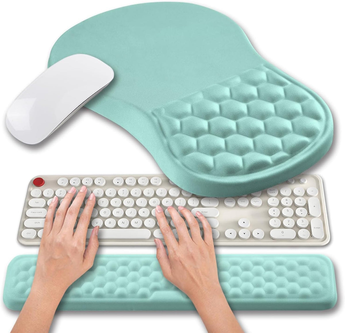 Hokafenle 2 in 1 Ergonomic Mouse Pad Wrist Support & Wrist Rest for Compu...
