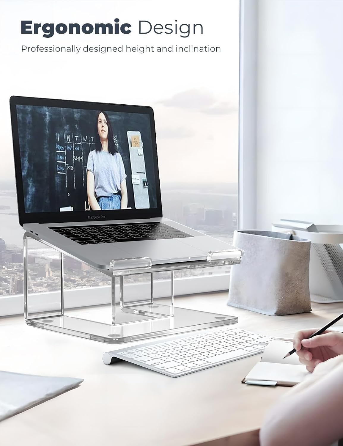 FUCDTEFC Acrylic Laptop Stand for Desk, Laptop Riser for 10-17.3 Inch Laptops...