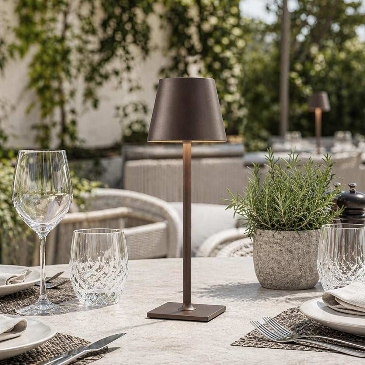 Yogaret Cordless Table lamp Brown 2pack for Restaurant Home Dinner Dining Kit...