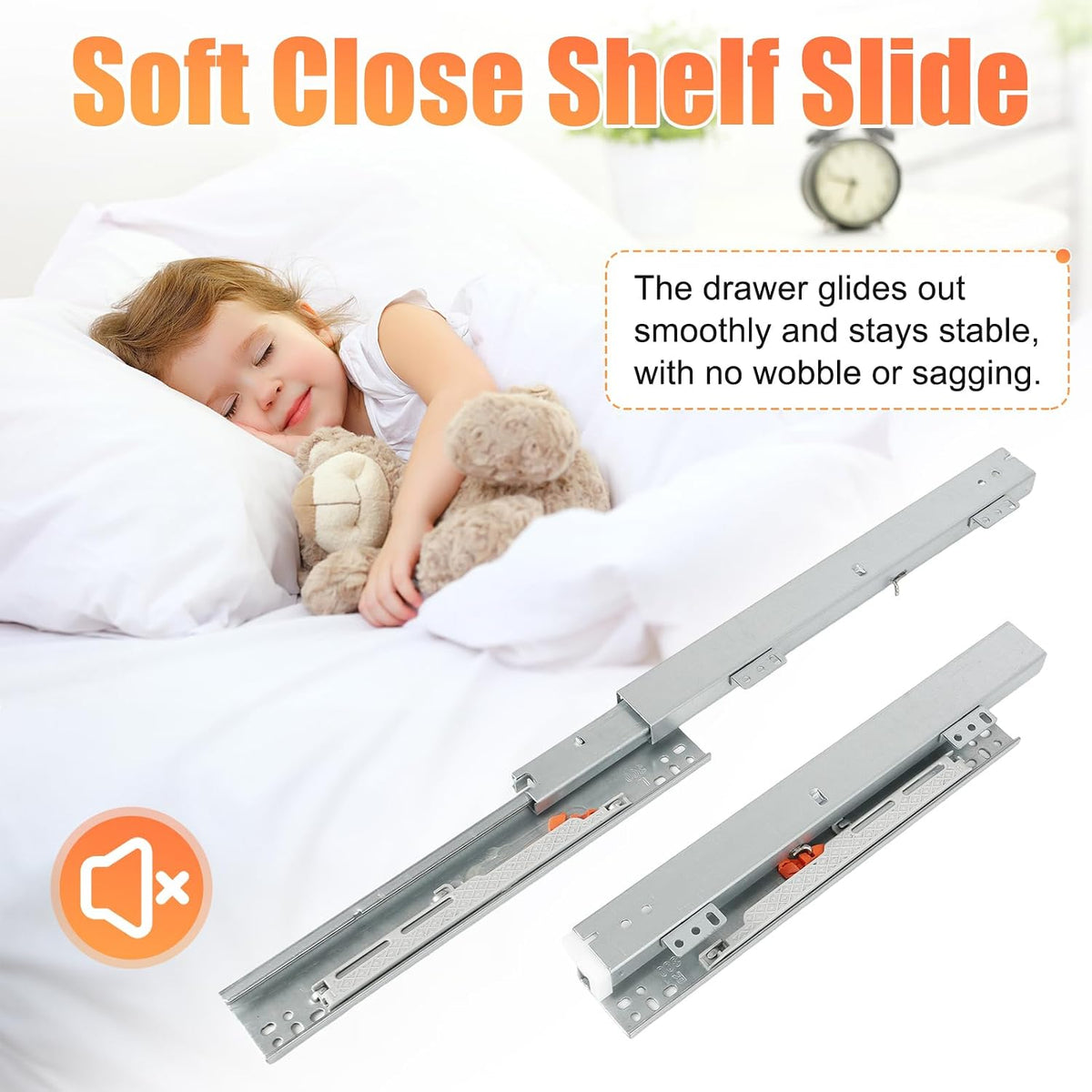 Undermount Drawer Slide Bottom Mount Pull Out Shelf Slides Full Extension