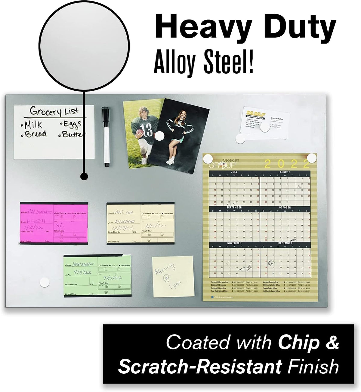 MMF Industries STEELMASTER Magnetic Bulletin Board - 24 x 14 Inches - Silver ...