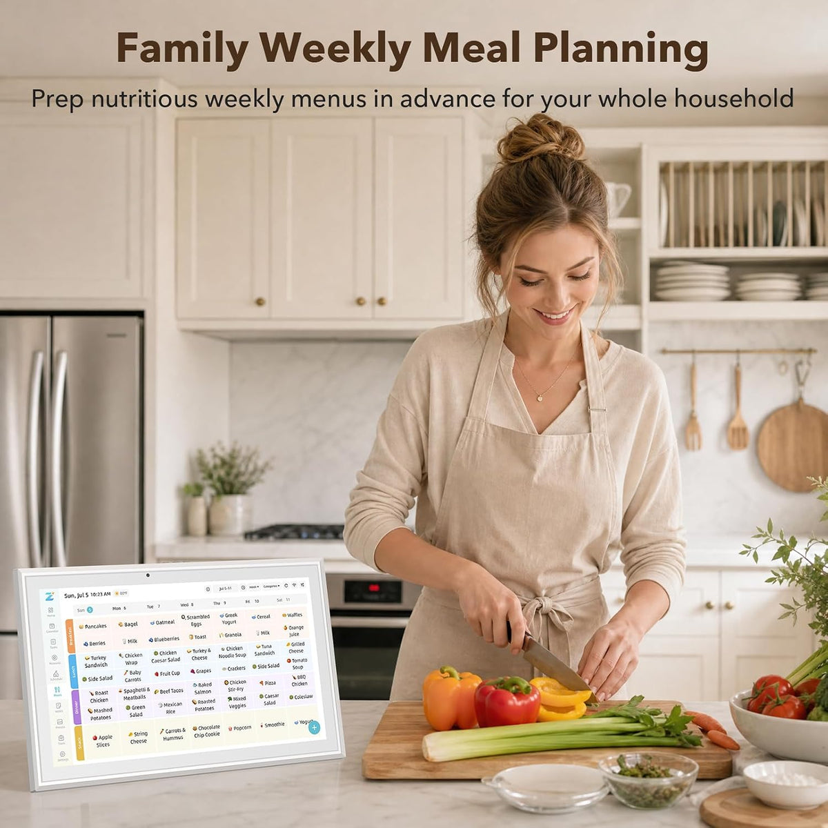 15.6" Touchscreen Digital Calendar Household Chores Schedule, White