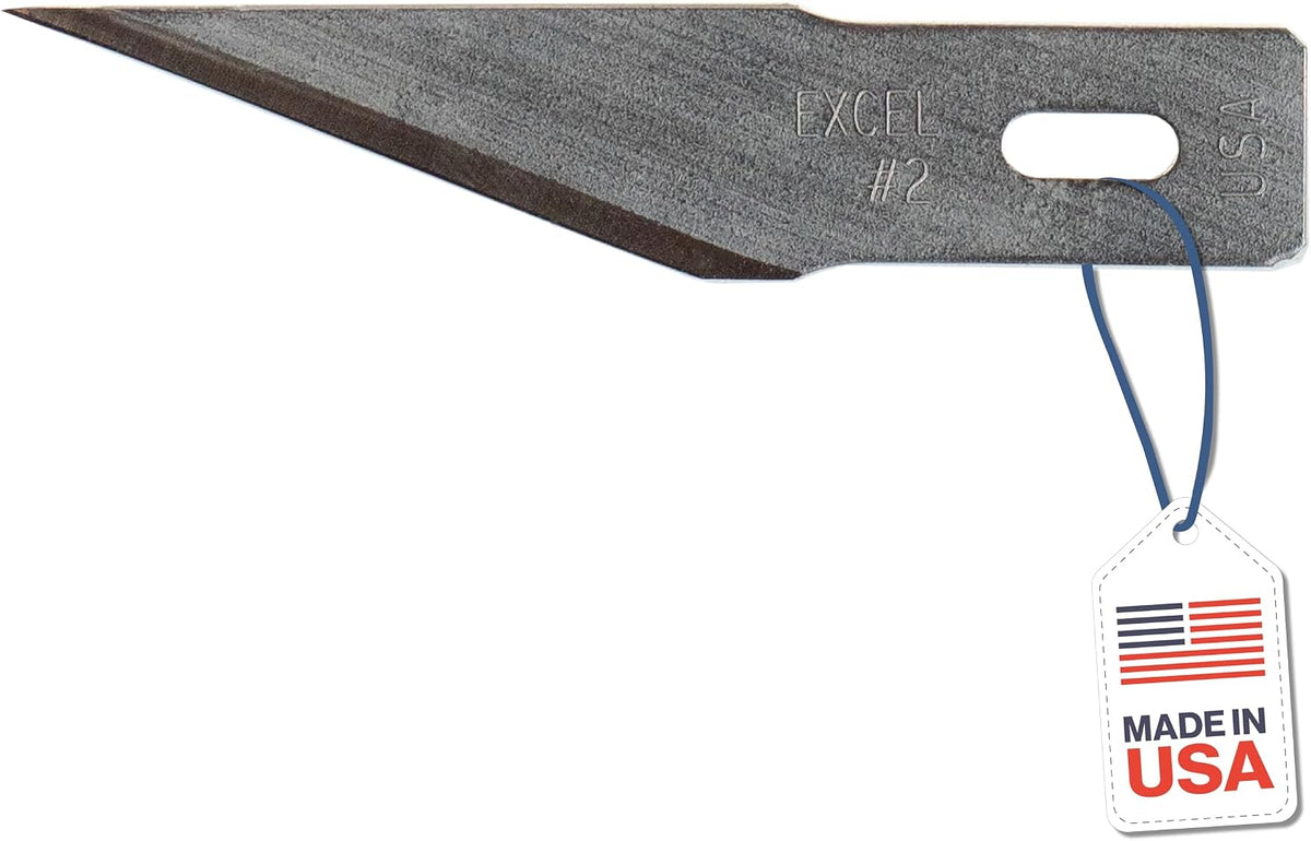 Excel Blades #2 100-Pack Angled Stencil Craft Blades, Carbon Steel, USA