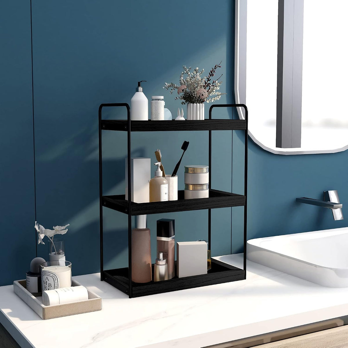 Dorhors Bathroom Counter Organizer,Countertop Tray Storage Shelf