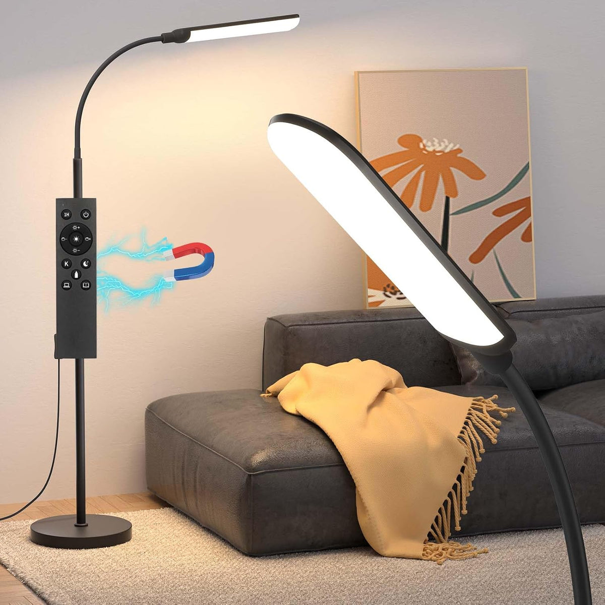Aisutha LED Floor Lamp, 18W Super Bright Floor Lamp for Living Room, Adjustab...