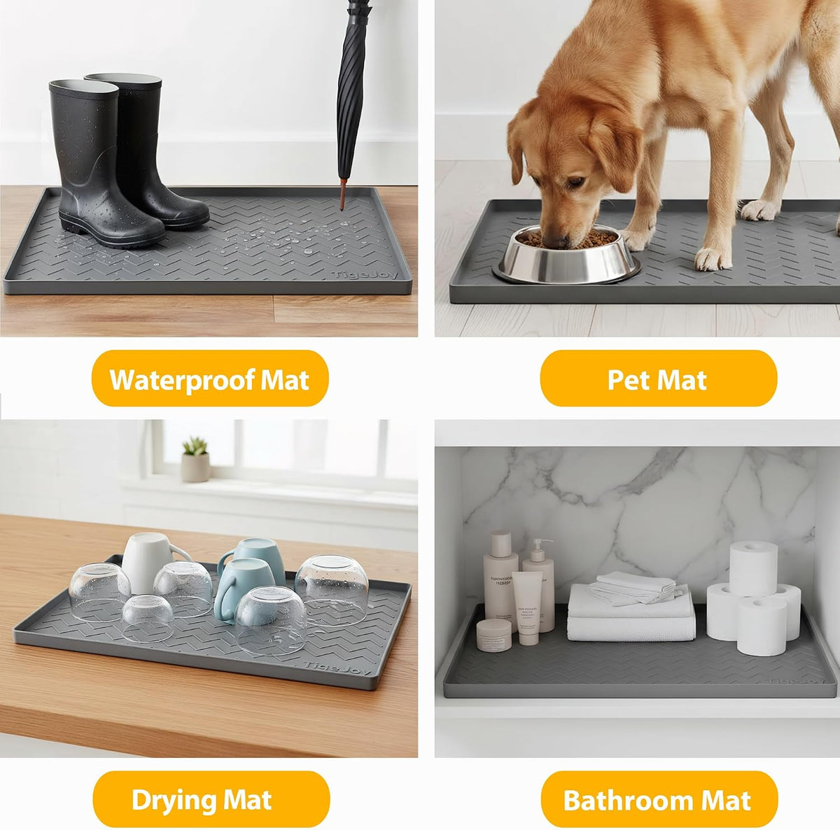 TigeJoy Under Sink Mats for Kitchen Waterproof 31" x 22", Cabinet L...