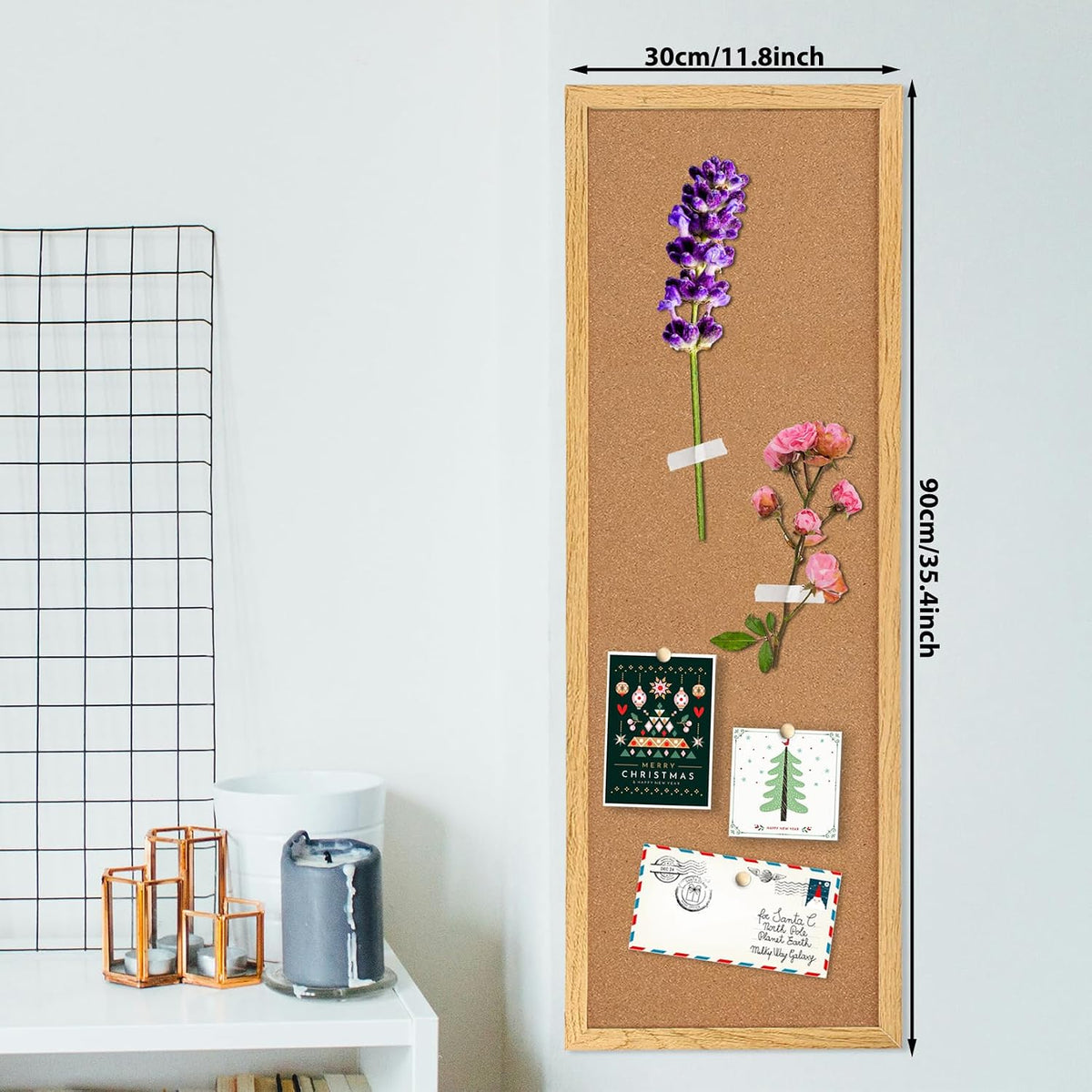 Cork Board Bulletin Board,Large Corkboard for Walls,11.8" x 35.4",B...