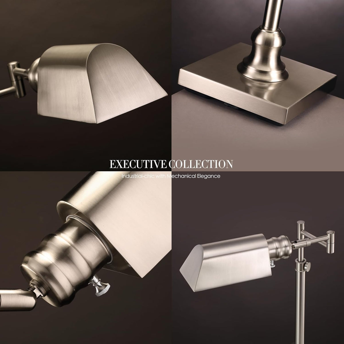 O'Bright Arcadia Pharmacy Desk Lamp, Brushed Nickel