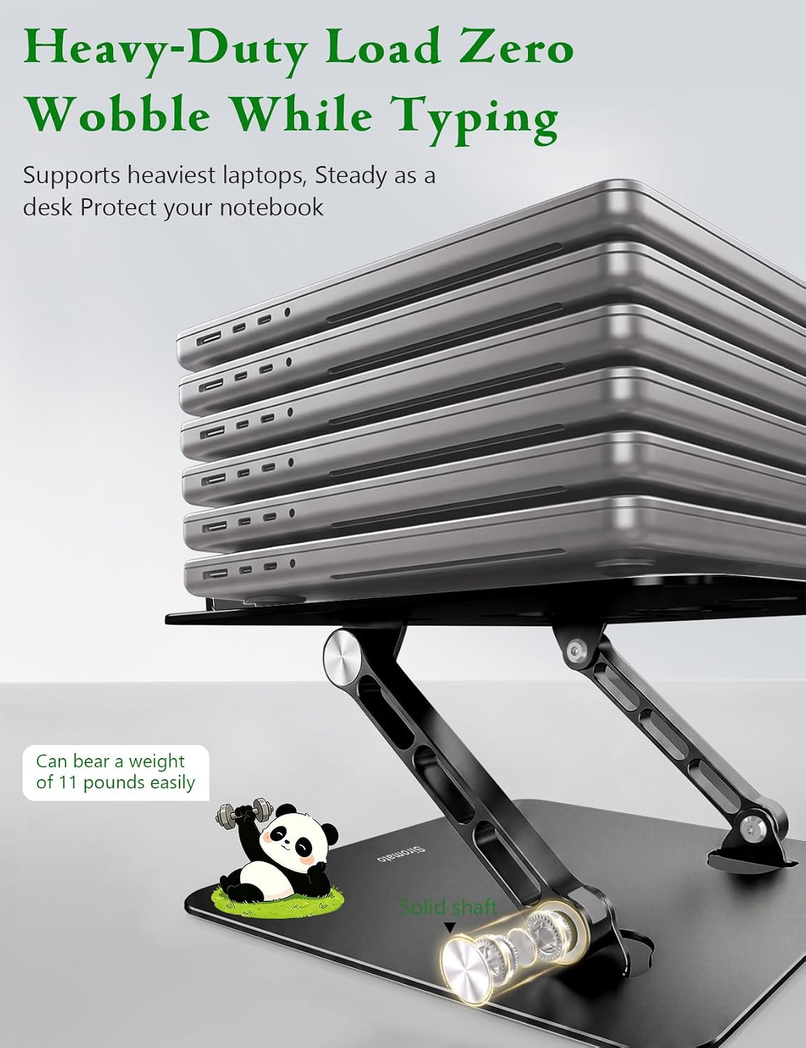Stable Laptop Stand for Desk Fit for 10"-15.6" Laptops, Black