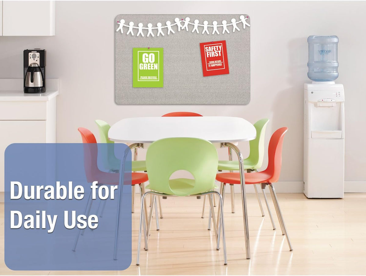 Quartet Bulletin Board 48"W x 36"H Fabric Cork Board Alternative fo...