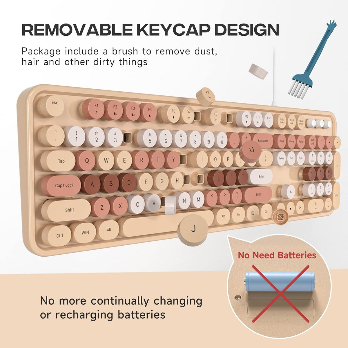 Dilter Wired Keyboard, 104 Keys Full-Sized Typewriter Keyboards, USB Plug and...