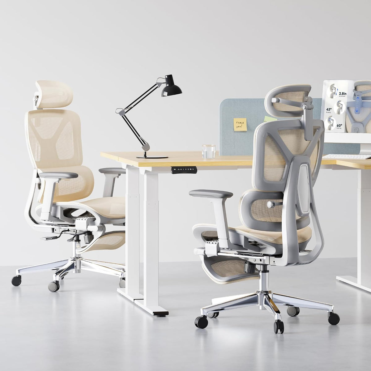 FLEXISPOT ErgoX Premium Ergonomic Office Chair Cream-FT
