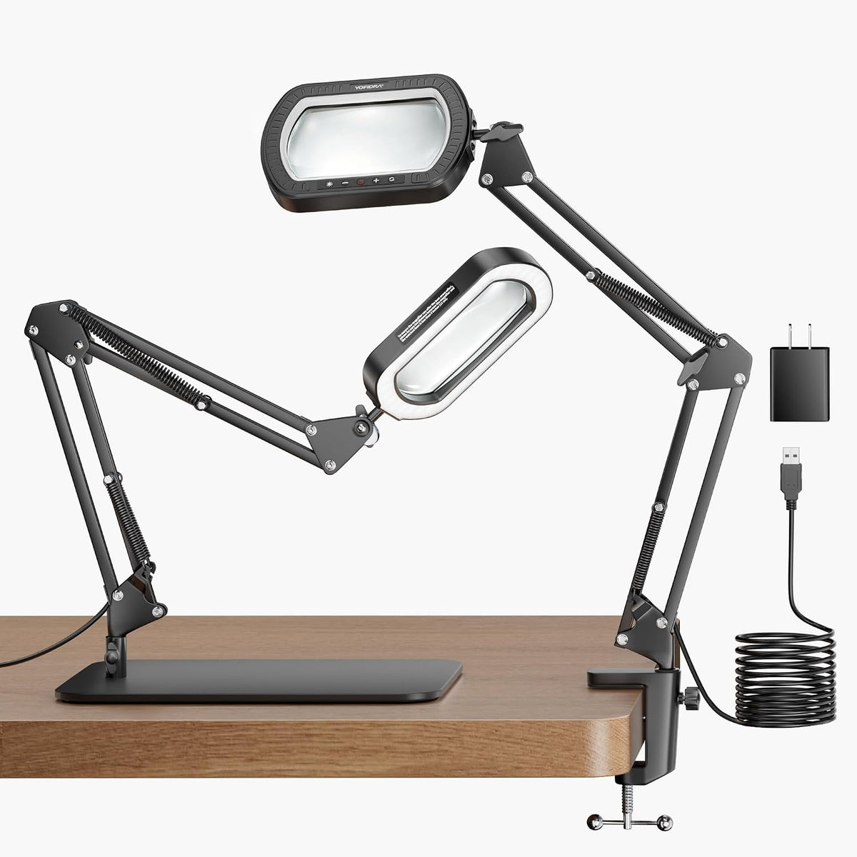 Yofidra 10X Magnifying Lamp with Stand and Clamp, 2-in-1 Design (1 Pack)