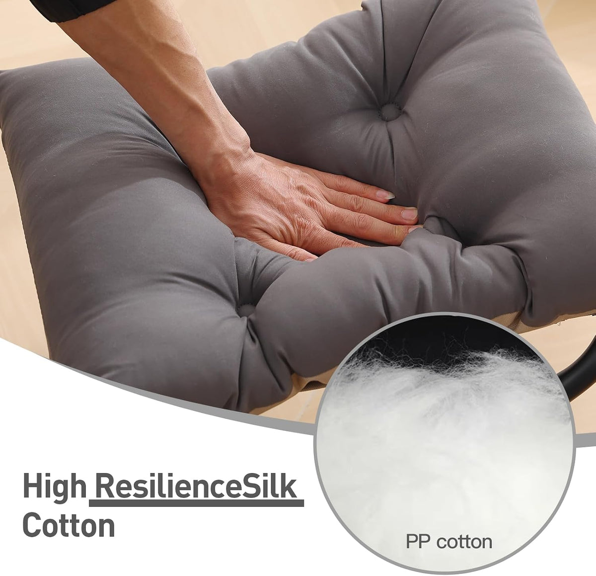 LITA Folding Ottoman, Upholstered Folding Foot Rest Stool for Living Room