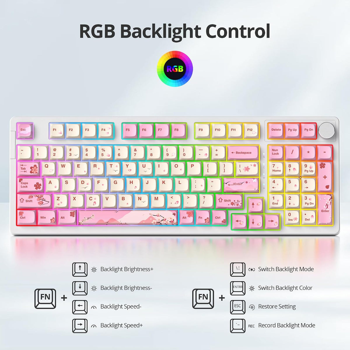 Wired Creamy Gaming Keyboard with Number Pad, 96% Hot-swappable Mechanical Ke...