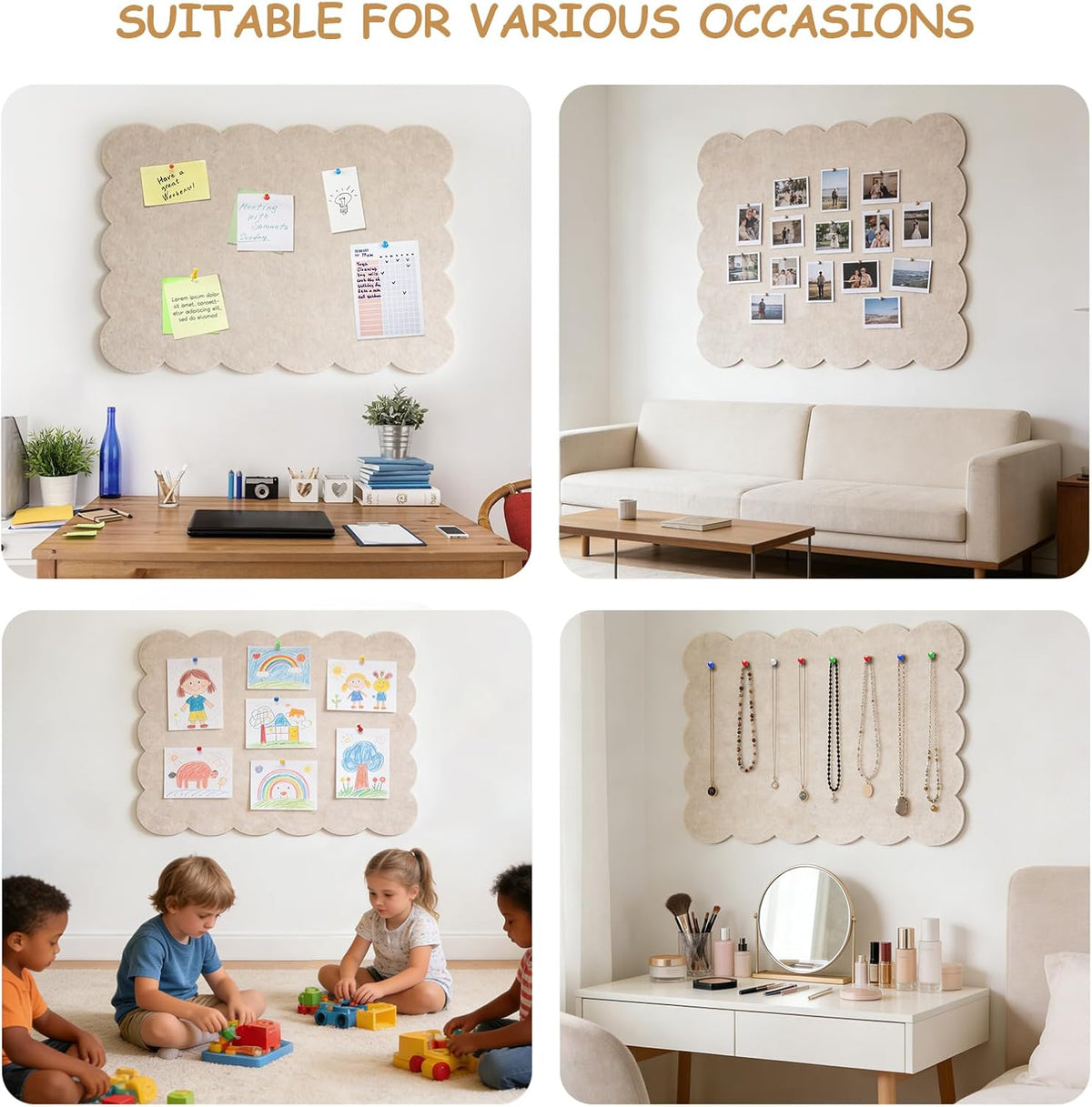 Felt Bulletin Board 36" x 24" Cork Board Alternative,Decorative Fel...