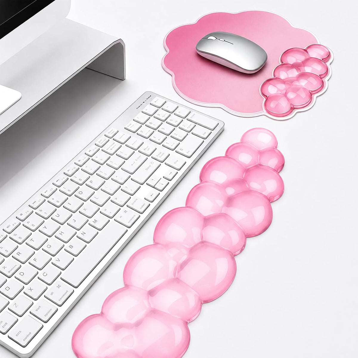Gel Wrist Rest and Cloud Mouse Pad, for Keyboards and Mice - Ergonomic Pink K...
