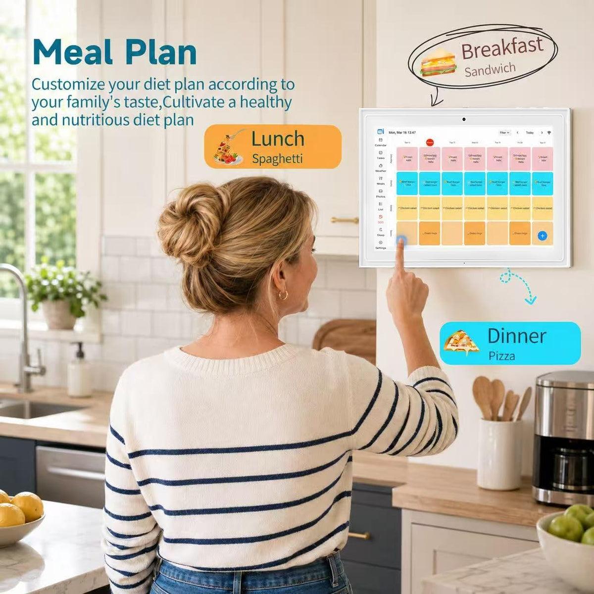 Digital Calendar, 10.1-inch Smart Wall Planner Electronic Calendar & Chor...