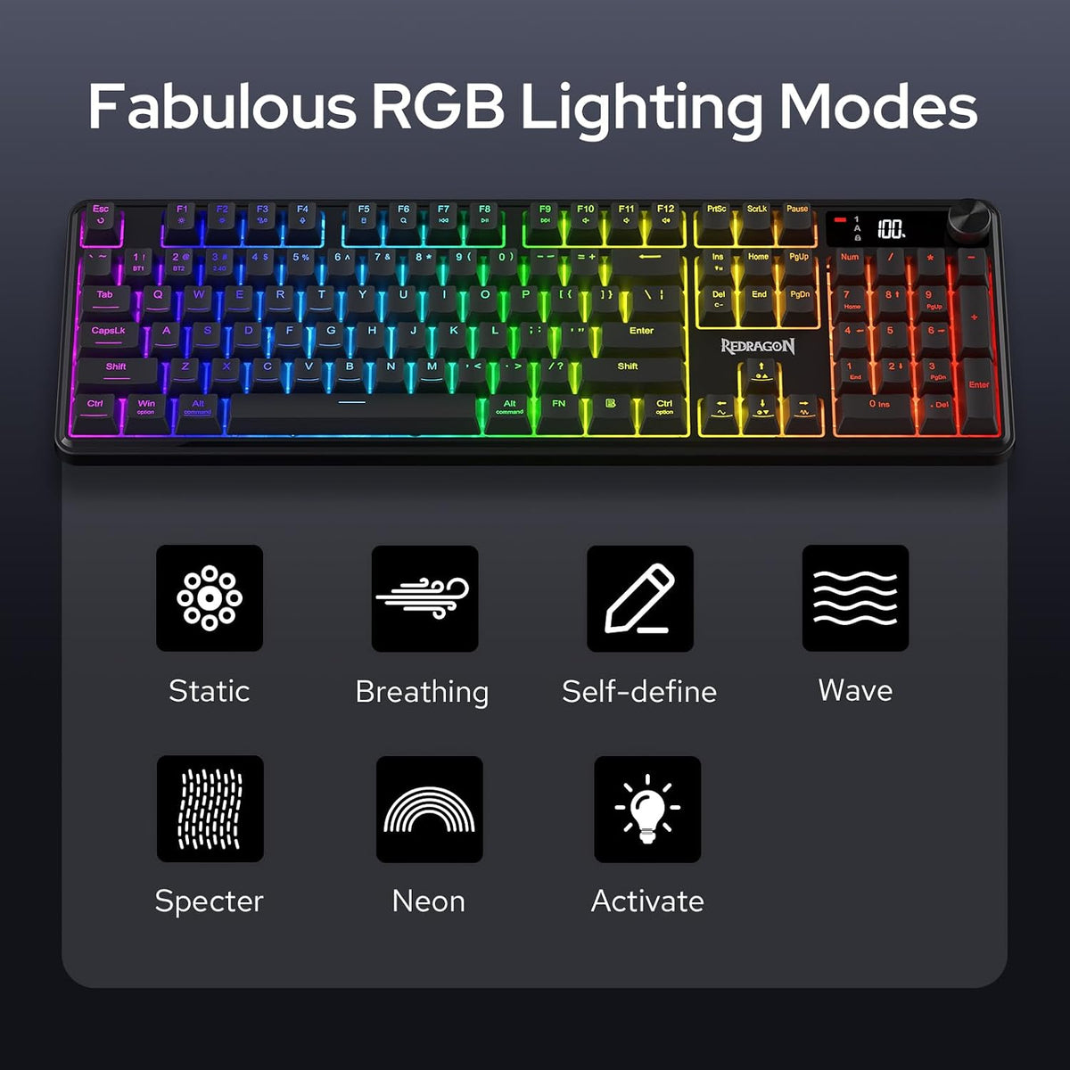 Redragon Wireless K526 PRO Membrane Keyboard & M693 PRO Gaming Mouse Combo