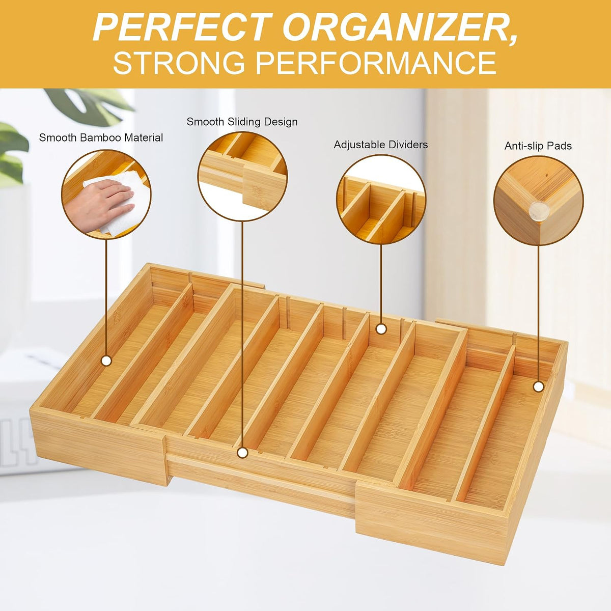 MinBoo Bamboo K Cup Holder for Drawer or Countertop Coffee Pod Holder Expanda...