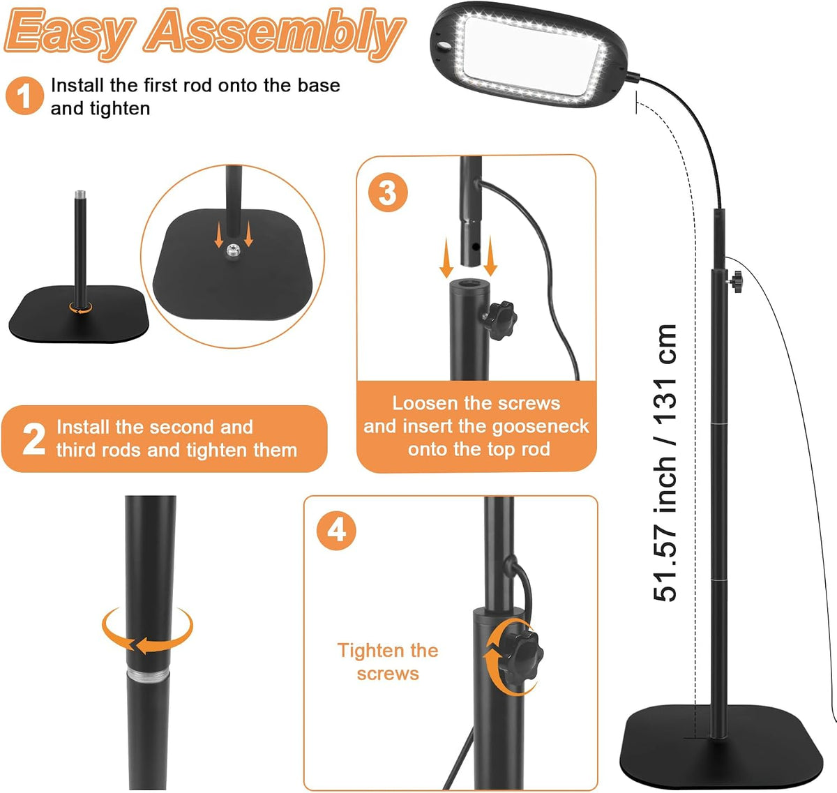 10X 30X Floor Magnifying Glass with Light and Stand