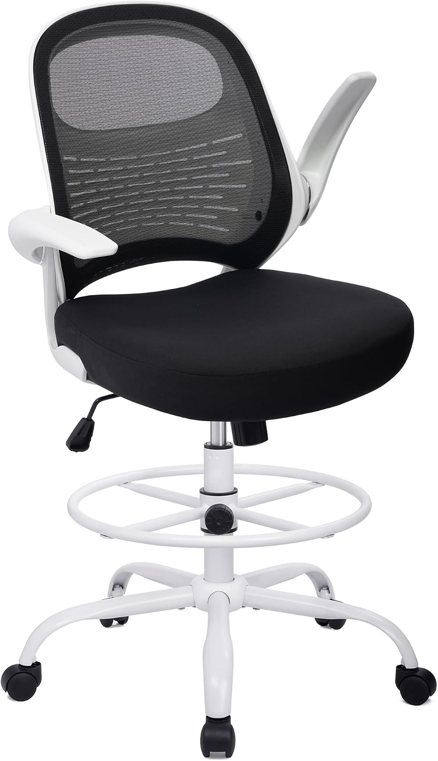 HYLONE Tall Drafting Chair Standing Desk Chair with Flip-Up Armrests, Adjusta...