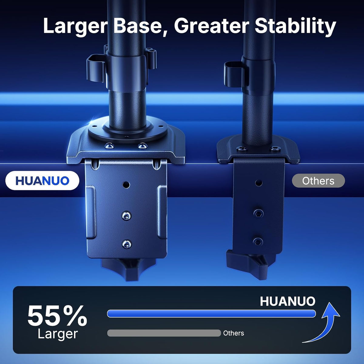 HUANUO 4 Monitor Mount for 13-34 Inch Screens, Fully Adjustable Heavy Duty Mo...