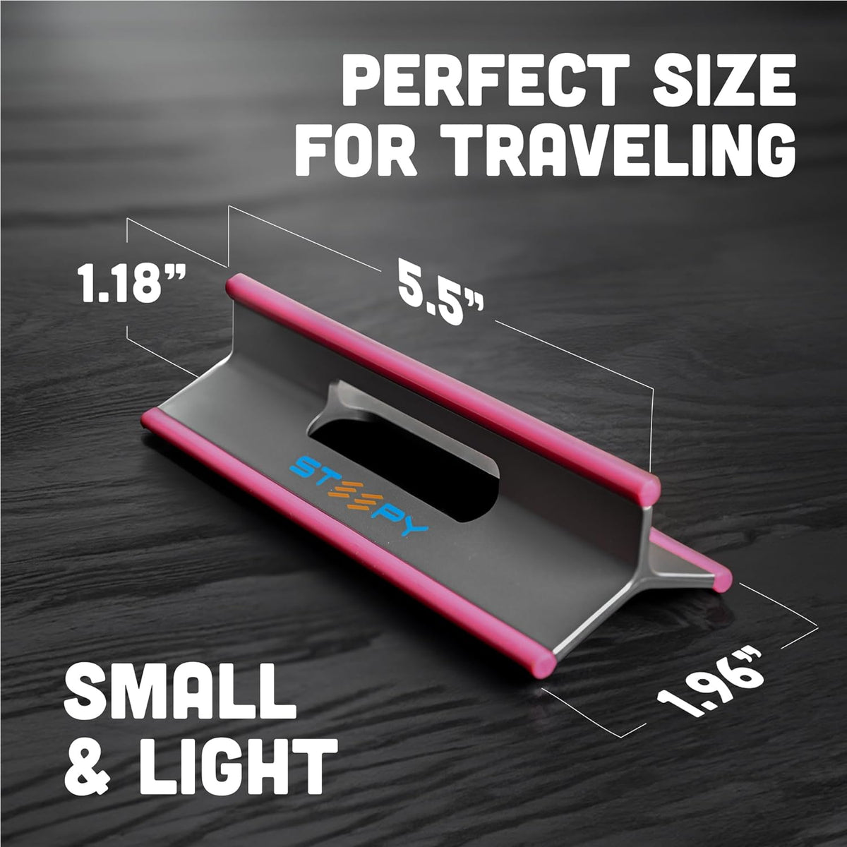 Steepy Portable Laptop Stand for Desk Adjustable Height, 13-17 Inch Devices
