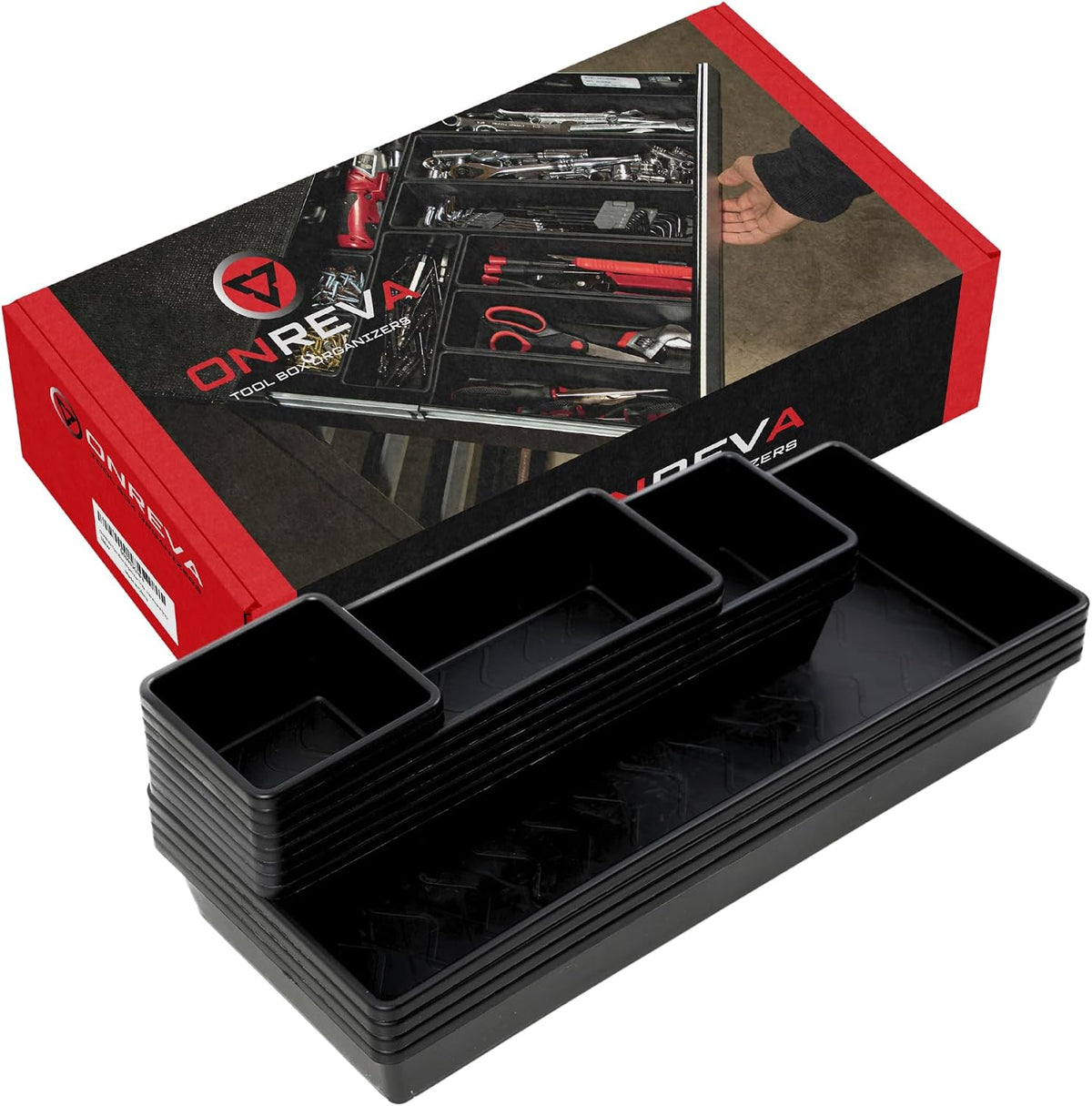 ONREVA Tool Box Organizer Tray Divider Set, Extra Large Toolbox Trays, Tool B...