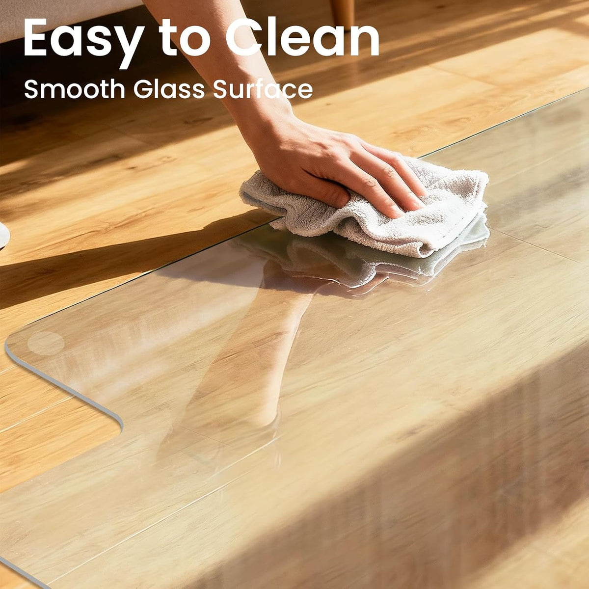 Tempered Glass Chair Mat with Lip, 36”x48” Heavy-Duty Office Floor Protector ...