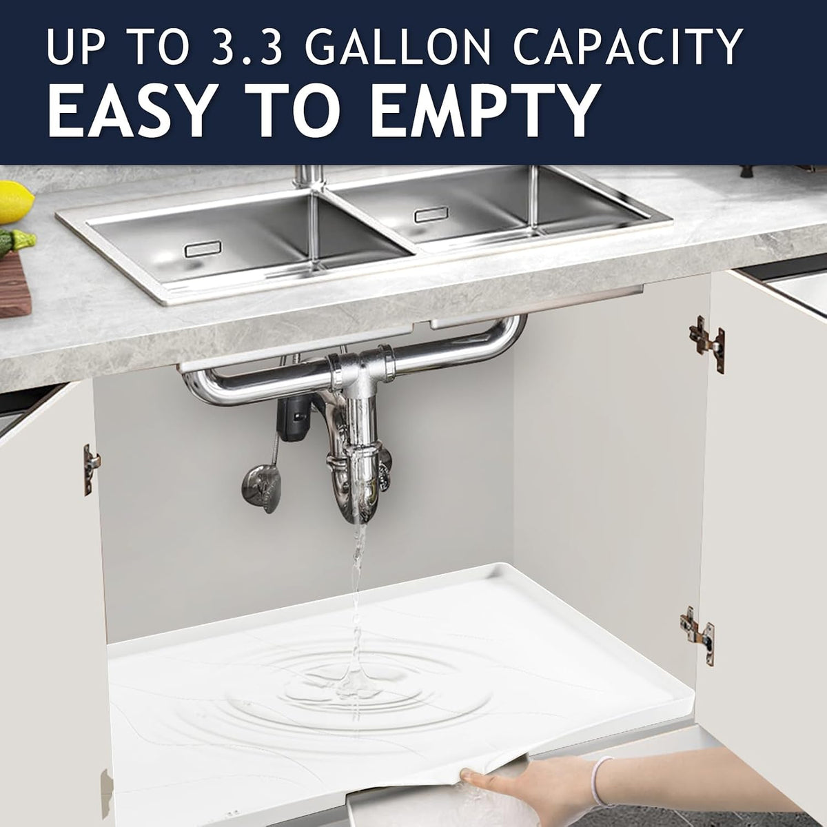 Heavy Duty Silicone Under Sink Mats for Kitchen Waterproof 40" x 19"...