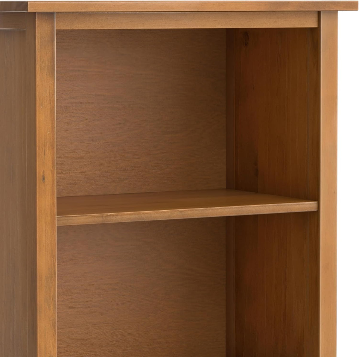 SIMPLIHOME Warm Shaker 72" Tall Solid Wood 5-Shelf Bookcase in Brown
