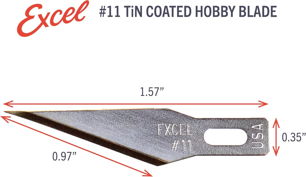 Excel Blades #11 Titanium Nitride Hobby Blades, 100-Pack, Carbon Steel