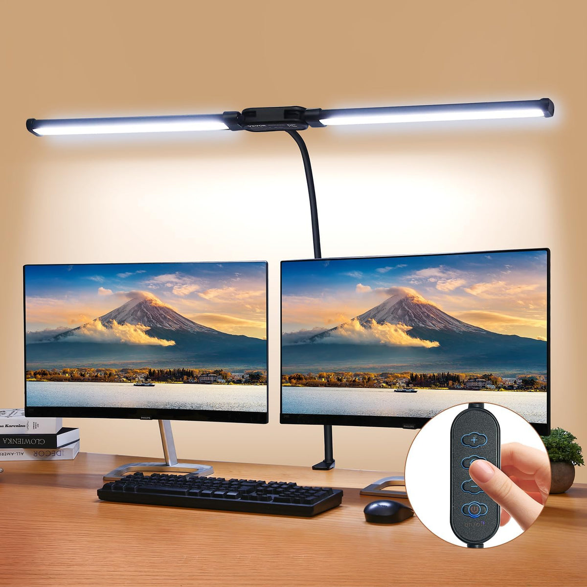 VEVOR LED Desk Lamp with Clamp, Double Head Architect Desk Lamp for Home Offi...