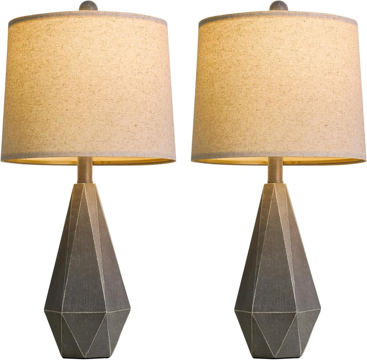 PoKat 23'' Table Lamps Set of 2 for Living Room Bedroom, Farmhouse Be...