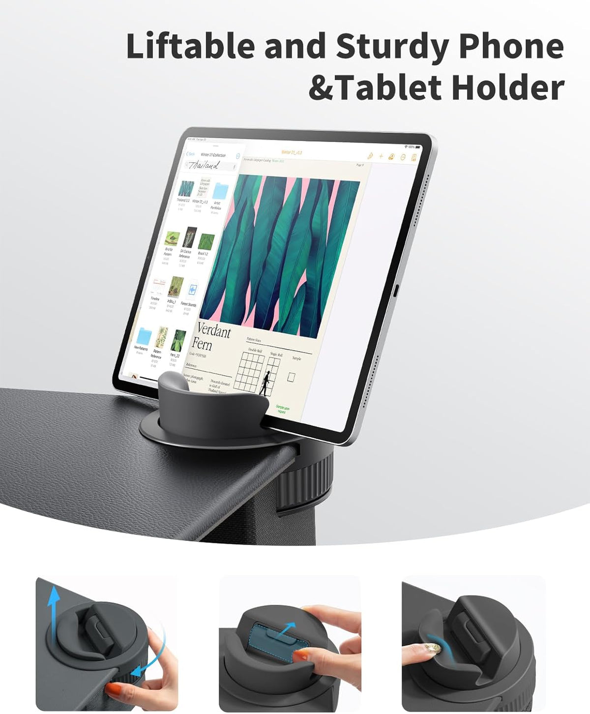 SAIJI Laptop Lap Desk with External Monitor Holder Fits Up to 17" Laptops