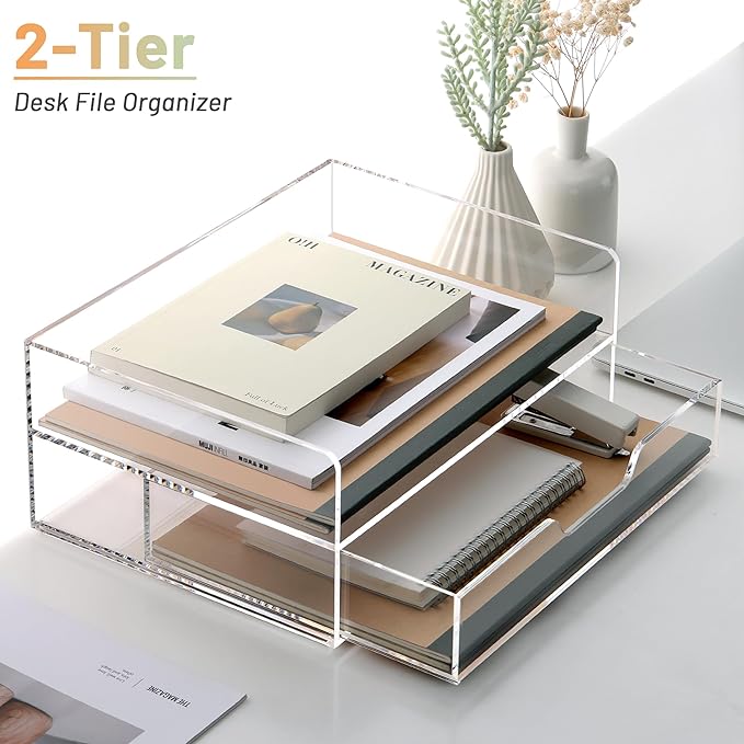 SANRUI 2-Tier Paper Letter Tray Organizer