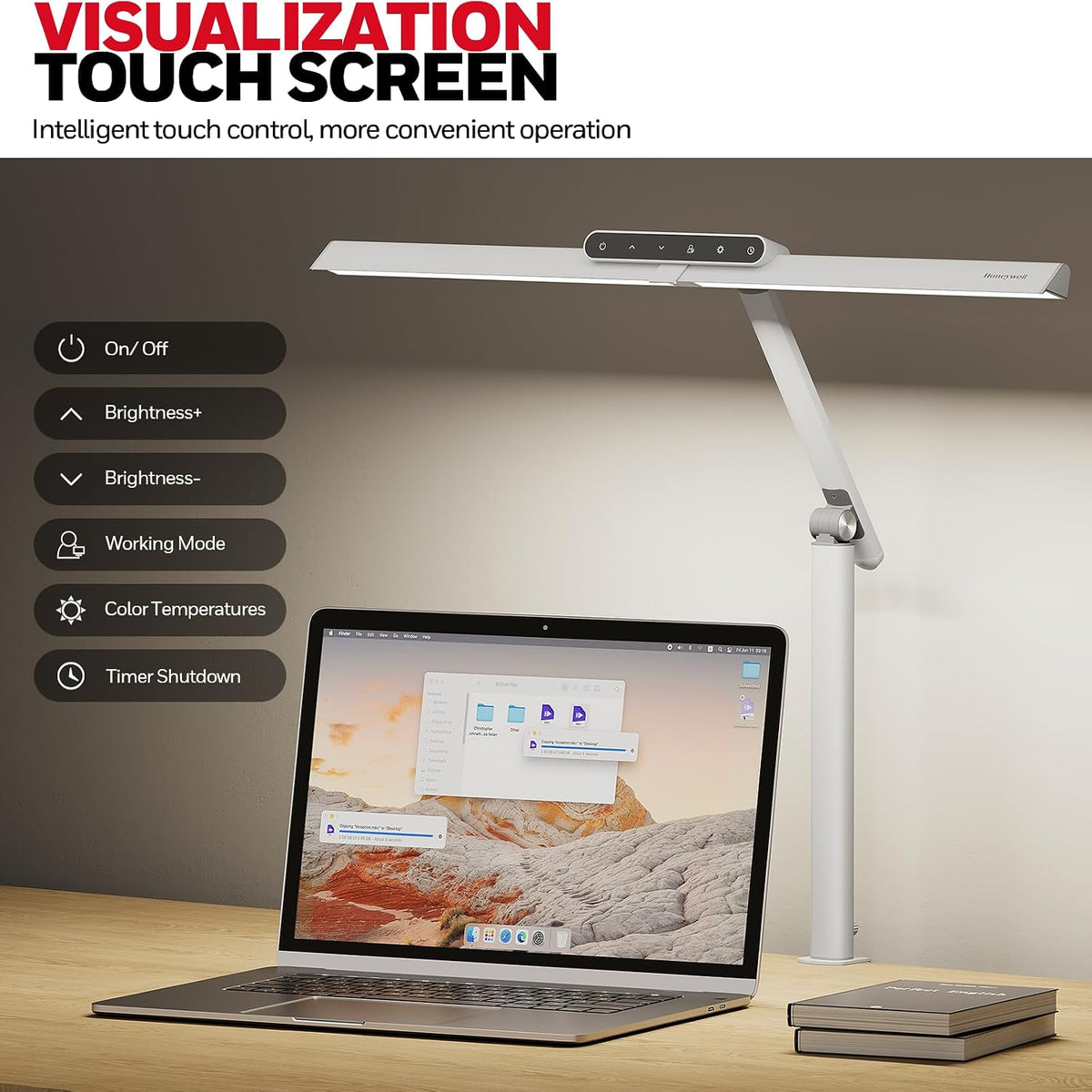 Honeywell HJ1 Sunturalux LED Clamp Desk Lamp 1200LM for Computer