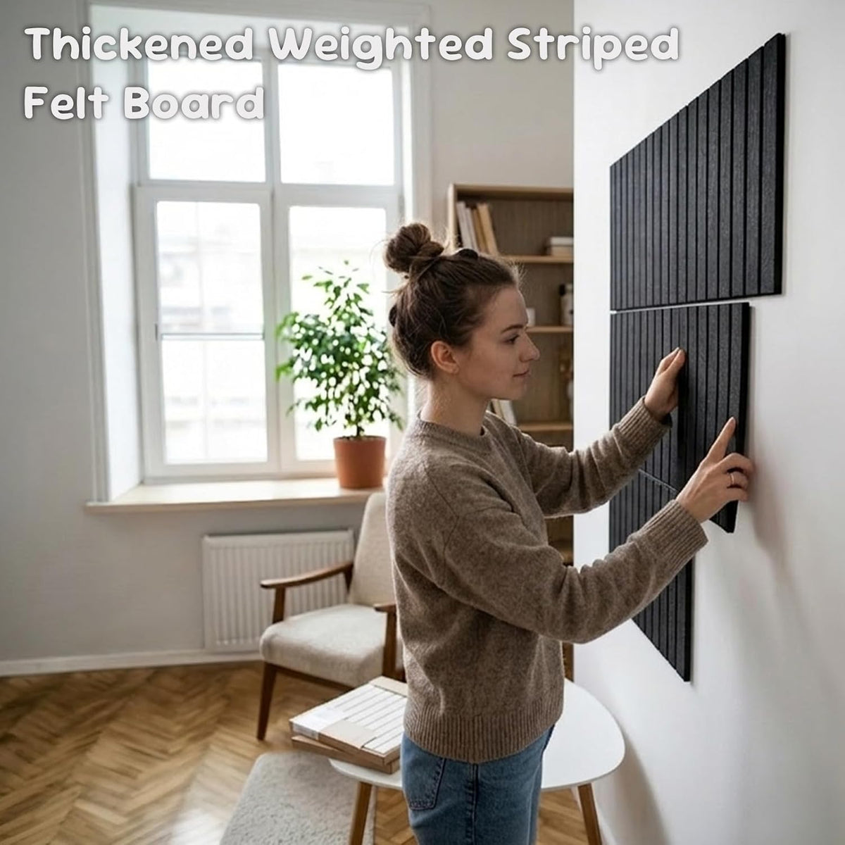 Large Felt Bulletin Board with Self-Adhesive | 12 Pack 48"x36" Cork...