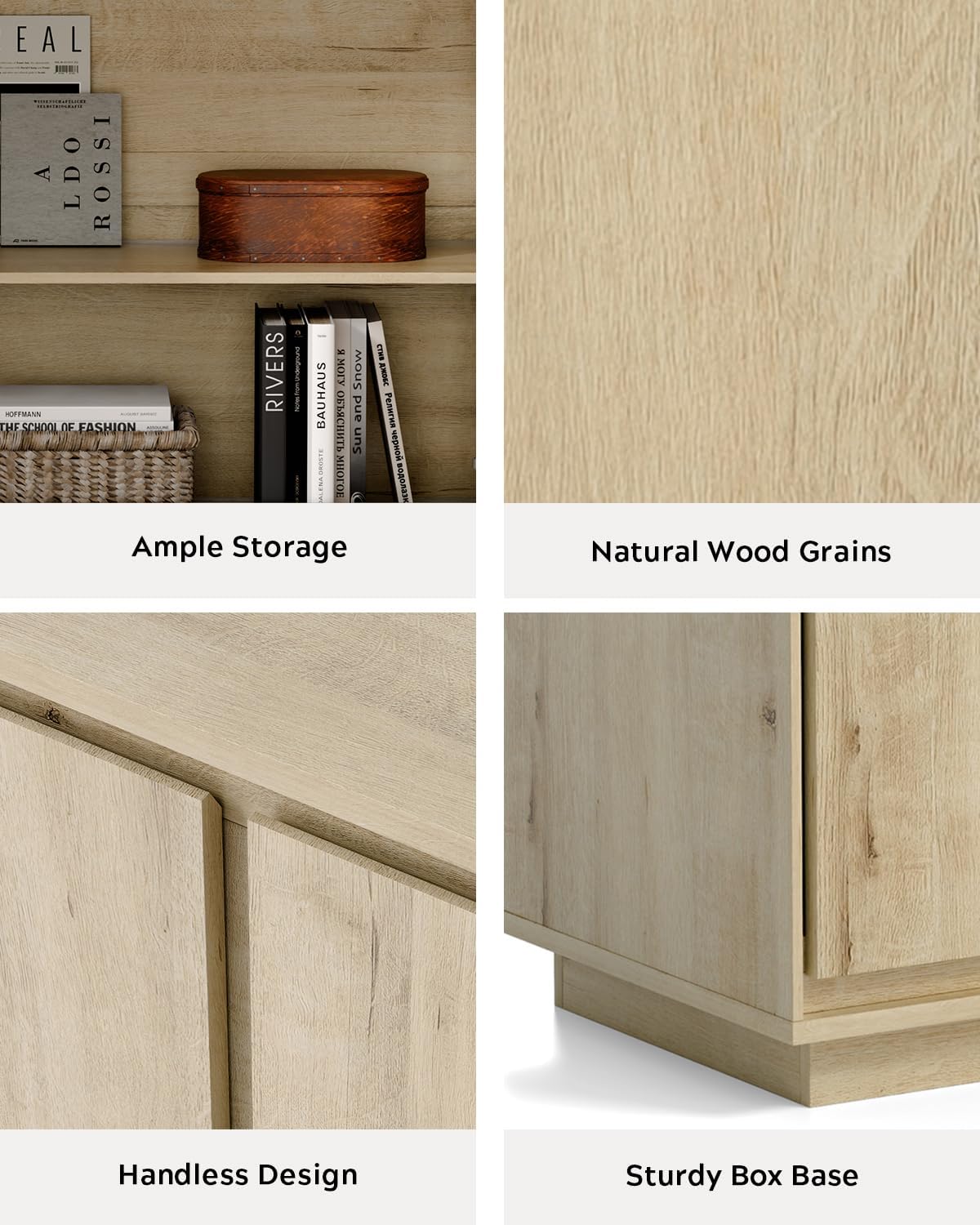 EYYTHUNG Buffet Storage Cabinets Set of 3, Sideboard Accent Cabinet with Adju...