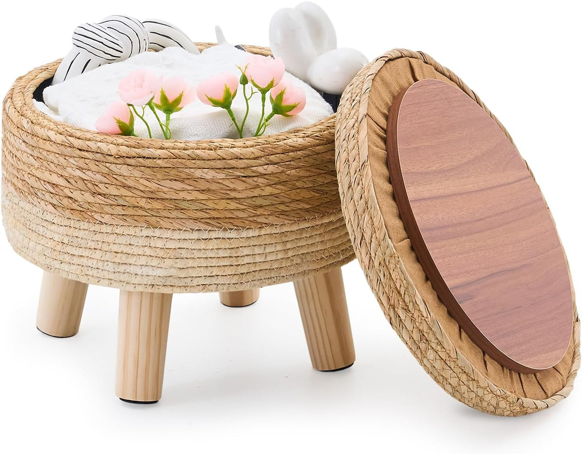 Cpintltr Storage Ottoman Poufs Handwoven Foot Stool